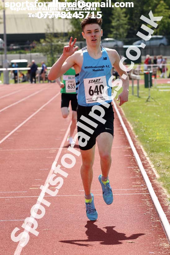 Mens under-17s 800 metres 2019 North Eastern Track and Field Champs., Middlesbrough. Photo:  David T. Hewitson/Sports for All Pics